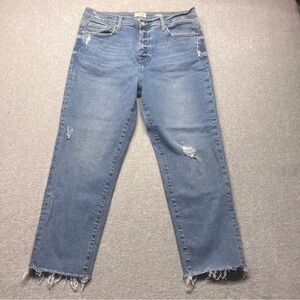 Kensie Jeans The Amber High‎ Rise Stovepipe Raw Hem Med Blue size 14-32